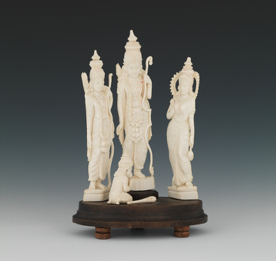 A Carved Ivory/Bone Hindu Figural Group