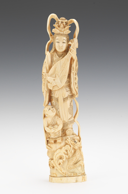 An Ivory Figural of a Maiden with