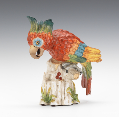 A Paris Porcelain Parrot Figurine