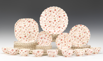 A Set of Spode Rosebud Chintz Tableware