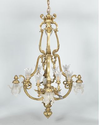 A Vintage French Bronze Chandelier 134a33