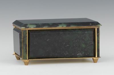Moss Agate Box with Brass Mounts 134a2c