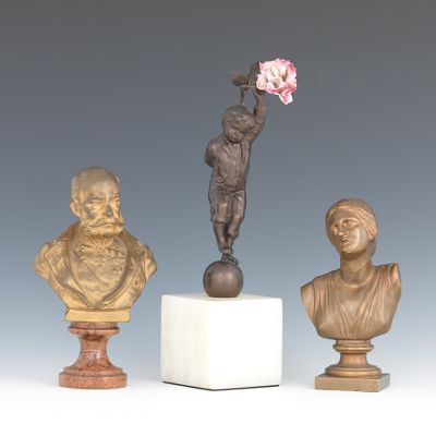 Three Cast Bronze Figurative Items 134a3f