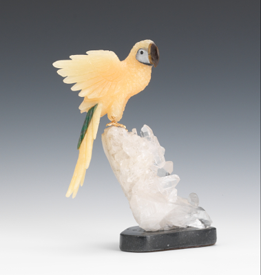 A Carved Gemstone Bird on Quartz 134a4e