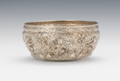 Silver Repousse Bowl 19th Century 134a95