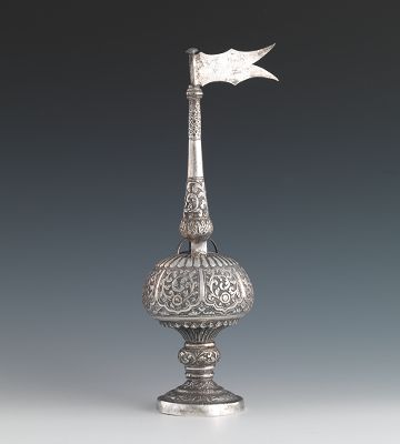 An Antique Silver Spice Box In the form