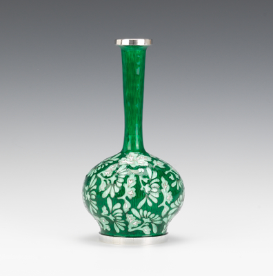 Silver and Enamel Vase Beautiful silver