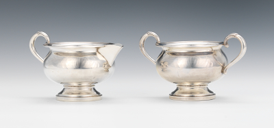 A Sterling Silver Creamer and Sugar