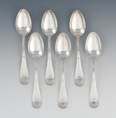 Six Sterling Silver Tea Spoons 134abb