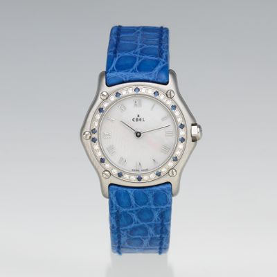 A Ladies' Ebel Diamond and Sapphire