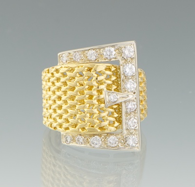 A Ladies Diamond Buckle Ring 14k 134ae4