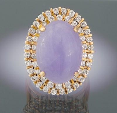 A Lavender Jadeite and Diamond