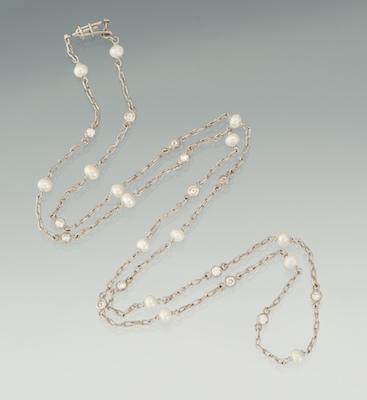 A Platinum Diamond and Pearl Chain