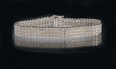 A Ladies' Diamond Bracelet 14k