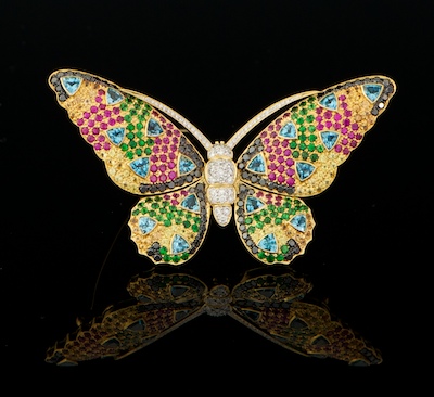 A Multi Gem Set Butterfly Brooch 134b18