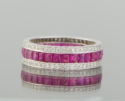 A Ruby and Diamond Eternity Band 18k