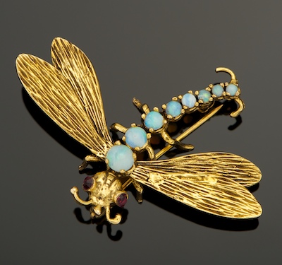 A 14k Gold and Opal Dragonfly Brooch 134b2b