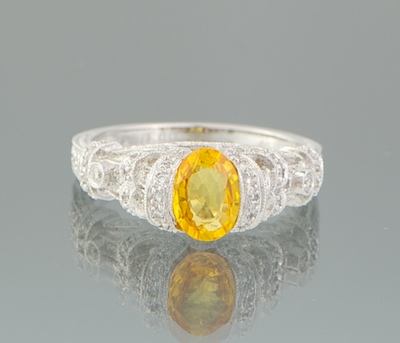 A Ladies' Yellow Sapphire and Diamond