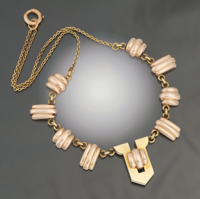 An Art Deco Two Tone Gold Necklace 134b44