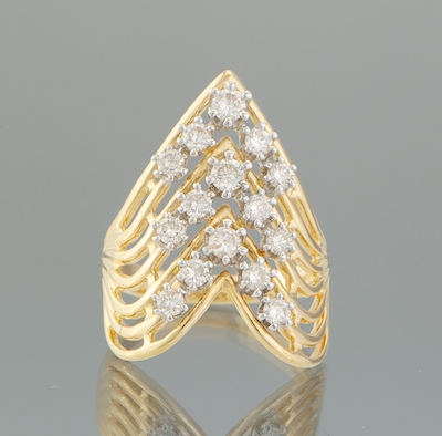 A Ladies Diamond Ring 14k yellow gold