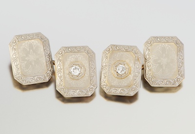 A Pair of Art Deco Diamond Cufflinks 134b83