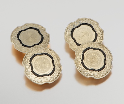 A Pair of Art Deco Cufflinks 10k rose