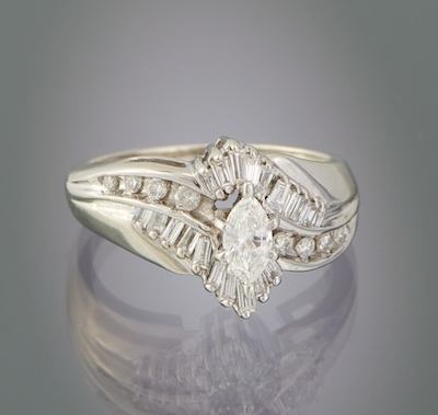 A Ladies Marquis Diamond Ring 134b80