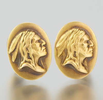 A Pair of Indian Chief Design Cufflinks 134b8d