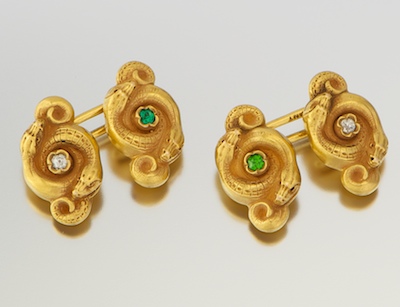 A Pair of Gold Serpent Cufflinks