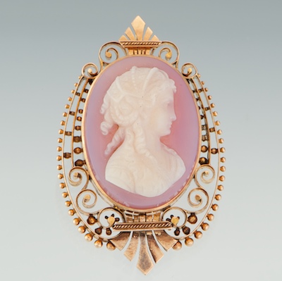 A Carved Agate Cameo Pendant Tested 134b96