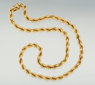 A Ladies' Gold Rope Necklace 14k