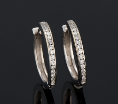 A Pair of Diamond Hoop Earrings 134ba7