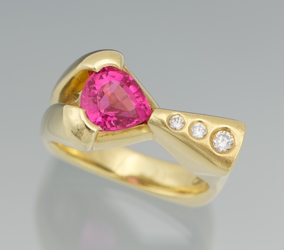 A Ladies' Pink Tourmaline and Diamond