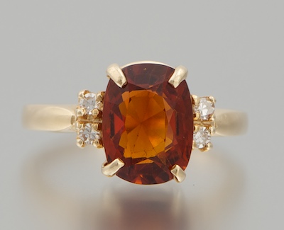 A Ladies' Garnet and Diamond Ring