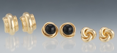 A Group of Three Pairs of Gold