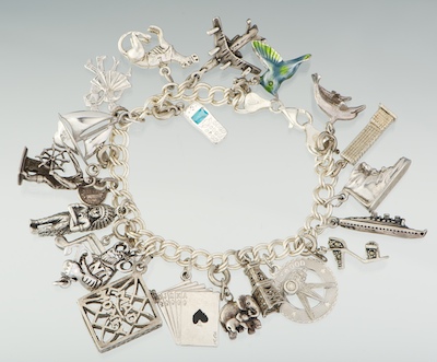 A Sterling Silver Charm Bracelet Sterling