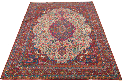 A Large Tabriz Hunting Carpet Central