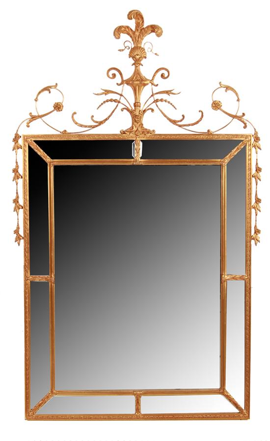 Adams style giltwood mirror urn