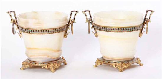 Pair French ormolu mounted onyx 134c6b