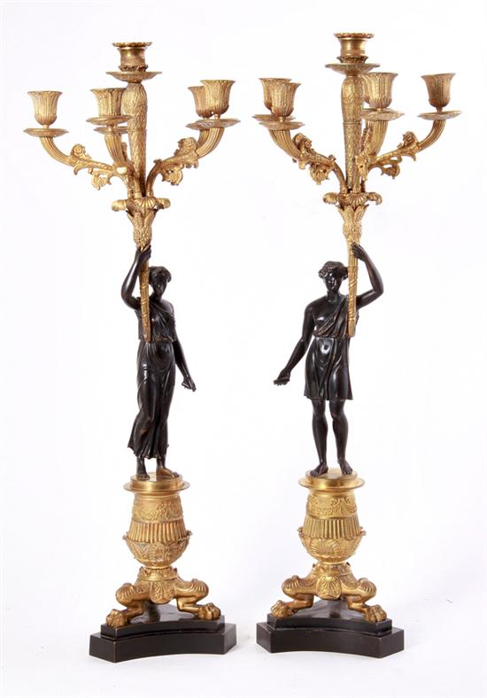 Pair French Empire style parcel gilt 134c67