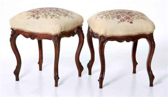 Pair Louis XV style walnut and