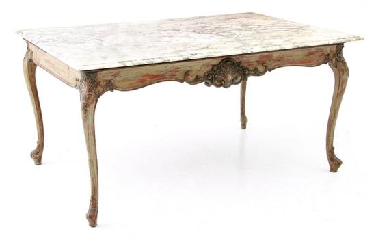 Louis XV style painted marbletop