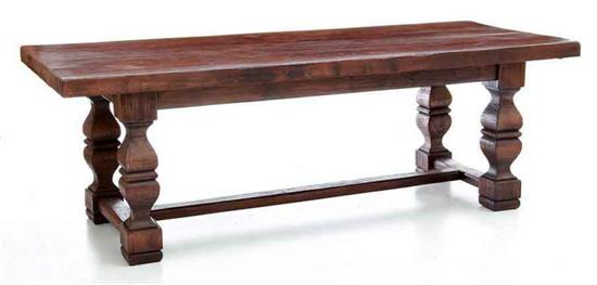 Oak and walnut refectory table