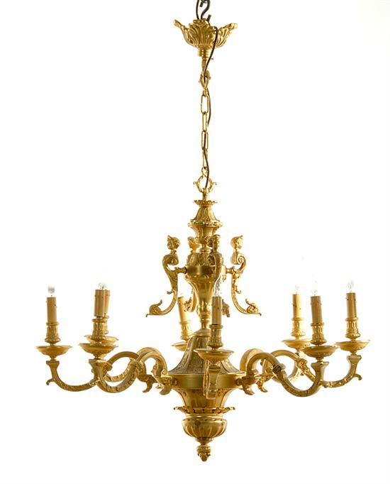 Regency style gilt bronze eight light 134cad