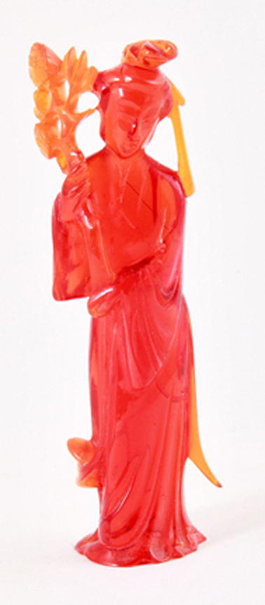 Chinese carved amber figure of