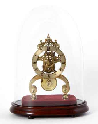 English brass skeleton clock under 134cdc