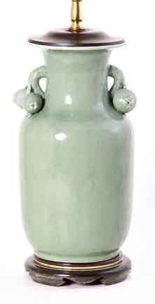 Chinese celadon vase mounted as