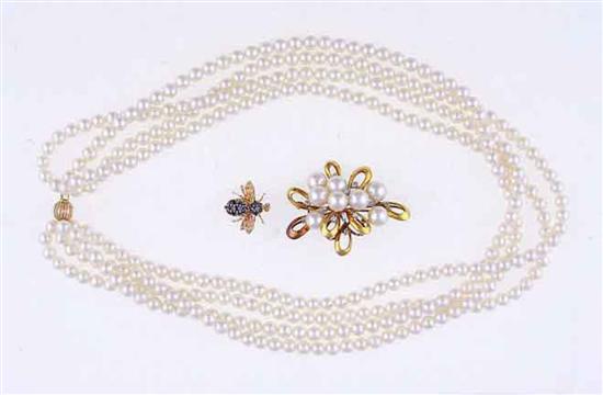 Diamond and pearl brooch bee brooch 134d05