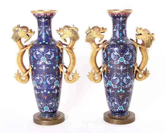 Very fine pair Chinese cloisonne