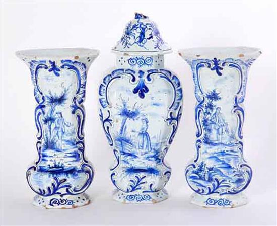 Dutch Delft blue and white garniture 134d44